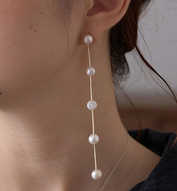Rouge vif「【Ettika/エティカ】5連パールチェーンピアス」|ピアス|