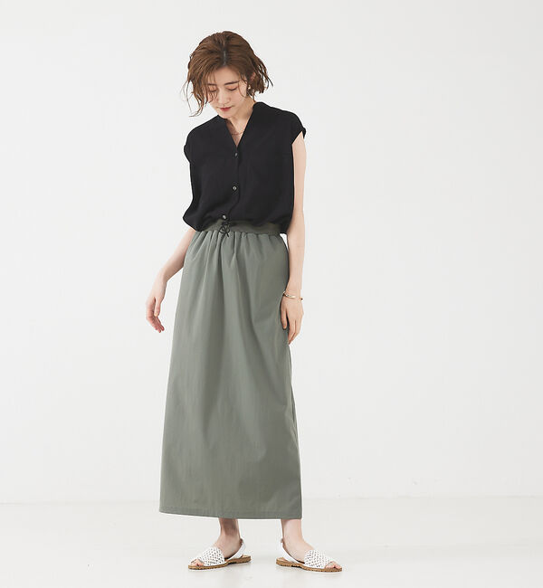 abahouse mavie「レーヨンリネンノースリーブシャツ」|シャツ・ブラウス|