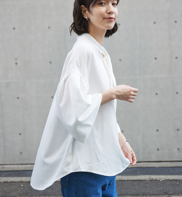 abahouse mavie「ボウタイデニムシャツ」|シャツ・ブラウス|