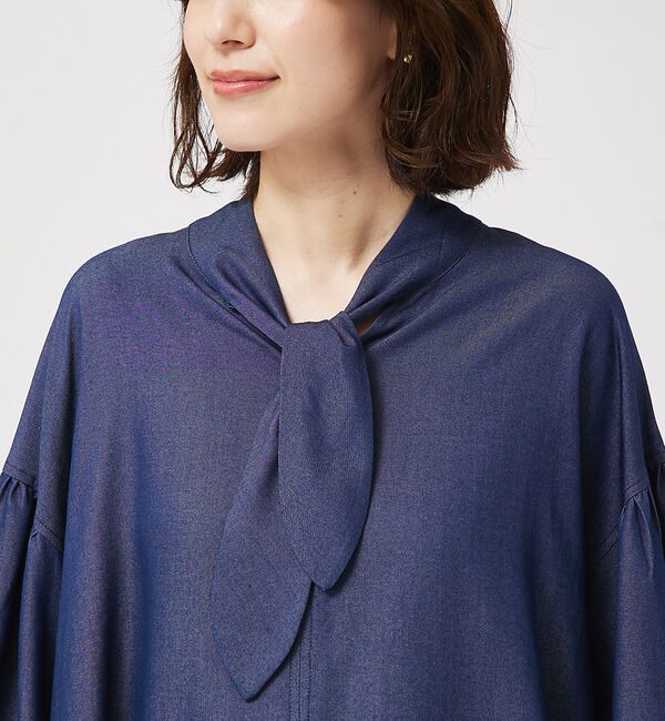 abahouse mavie「ボウタイデニムシャツ」|シャツ・ブラウス|