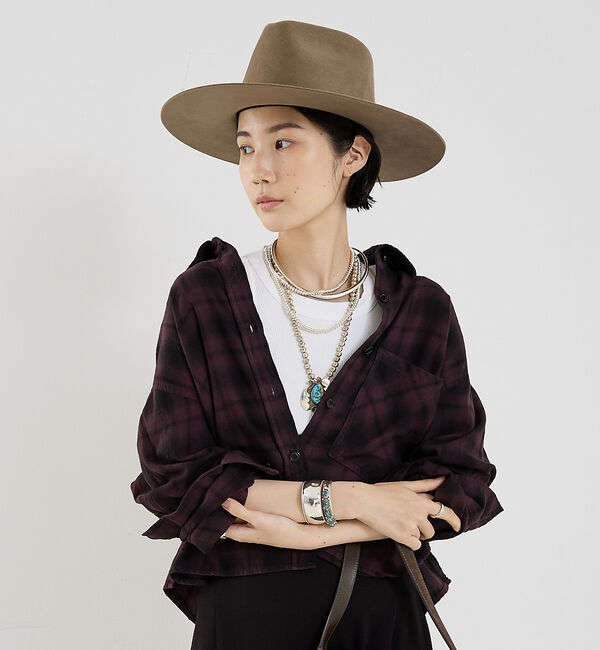 The Store by C' 「【AGOLDE】COMER SHIRT／チェックシャツ」|シャツ・ブラウス|パープル