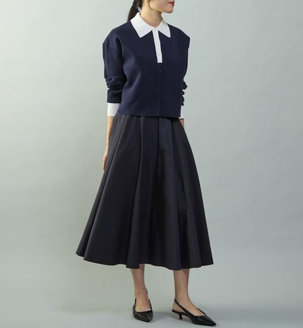 TIARA「バイカラーポロニットカーディガン」|ニット・セーター|