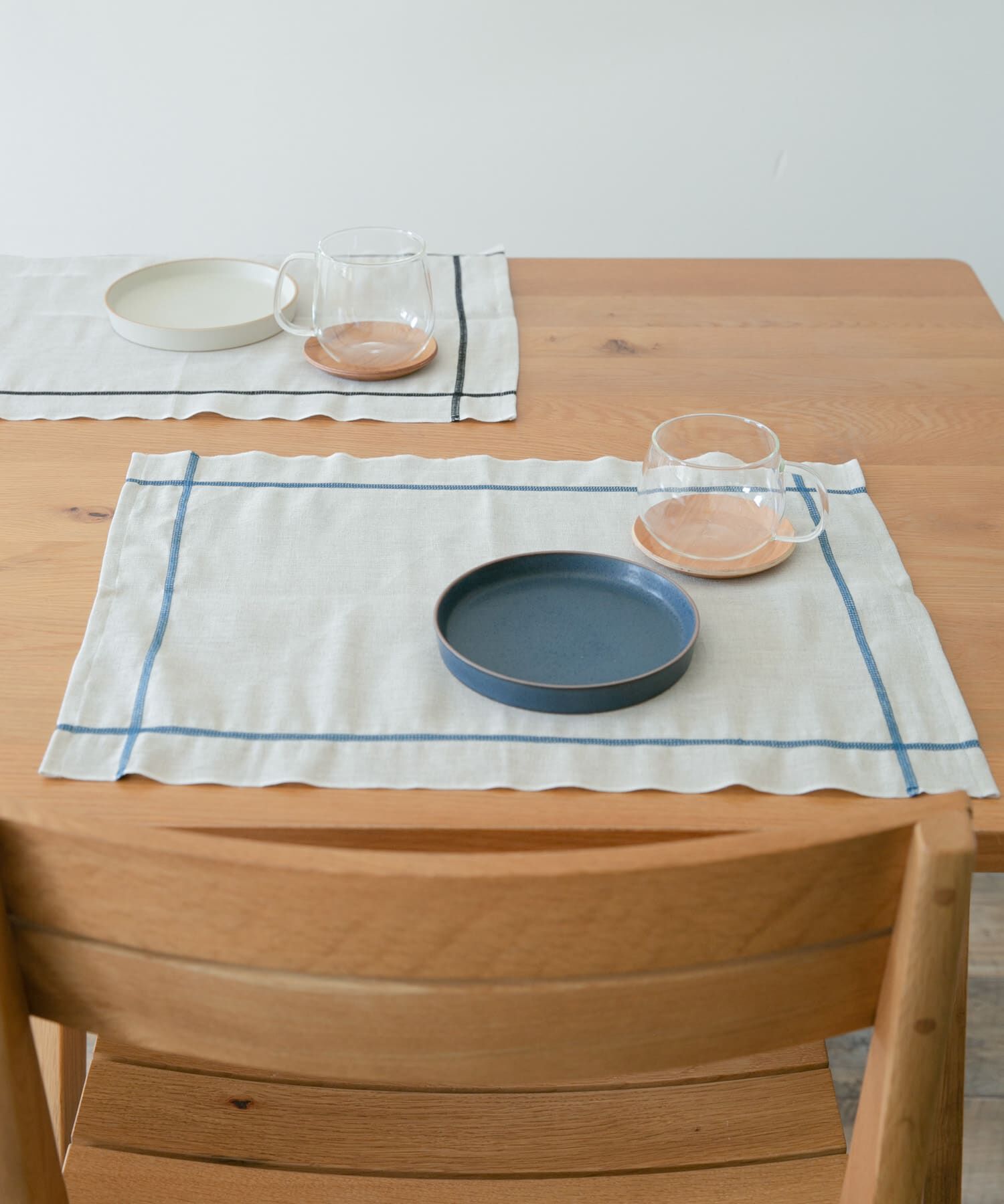 URBAN RESEARCH DOORS「DOORS LIVING PRODUCTS　コットンリネンランチマット　ライン」|食器・キッチングッズ|ブルー