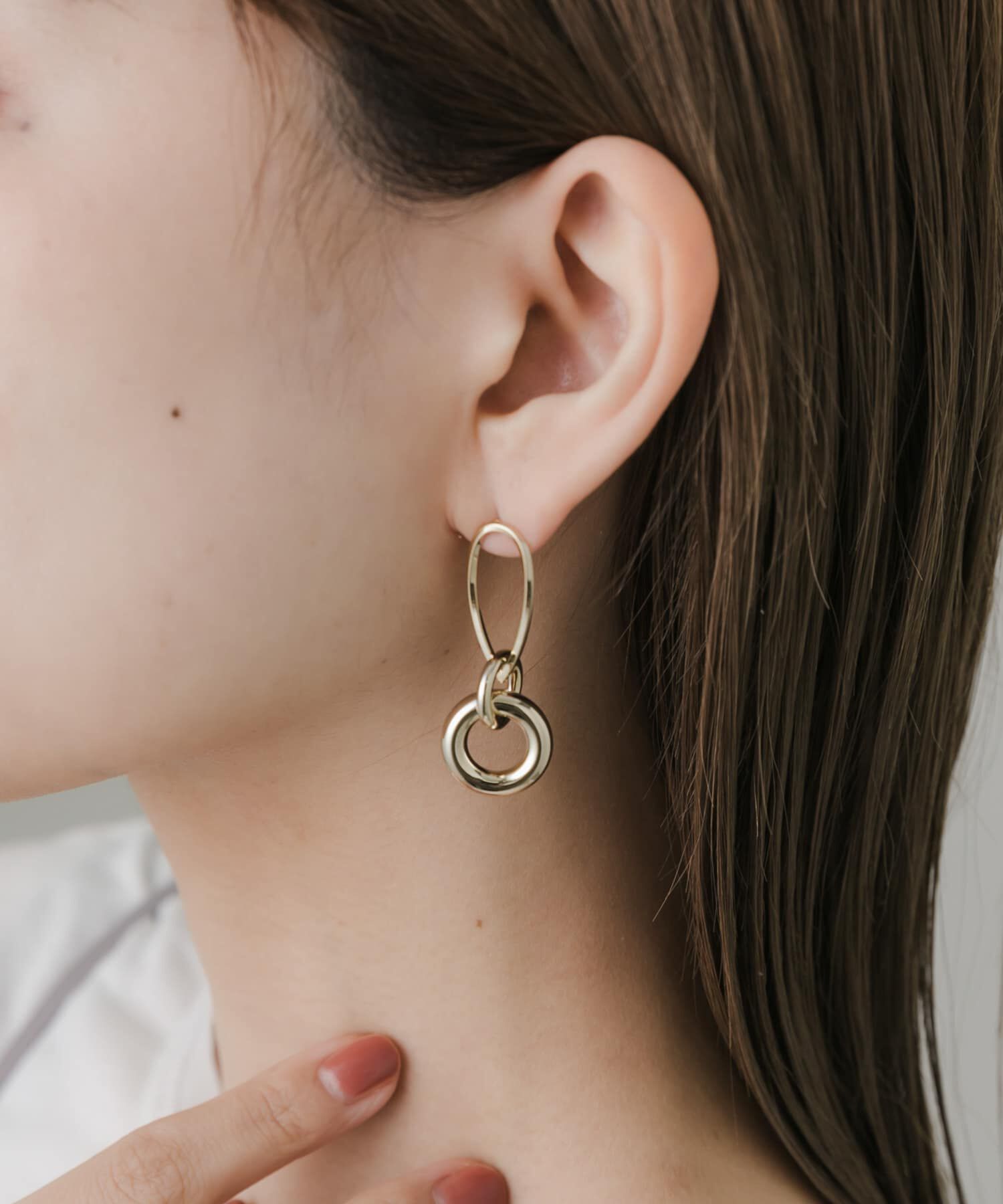 SMELLY「ニュアンスメタルデザインピアス」|ピアス|