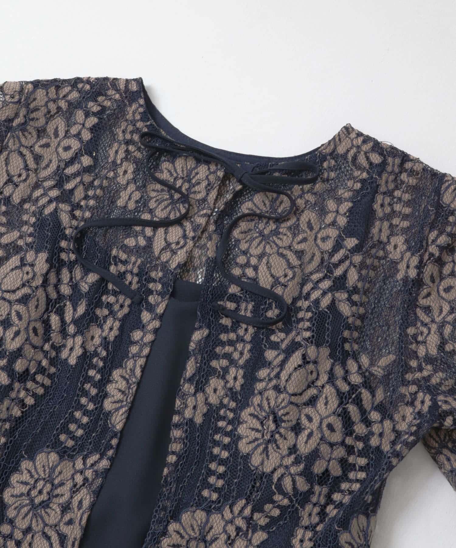 URBAN RESEARCH ROSSO「kaene　配色レースエプロンドレス」|ワンピース|