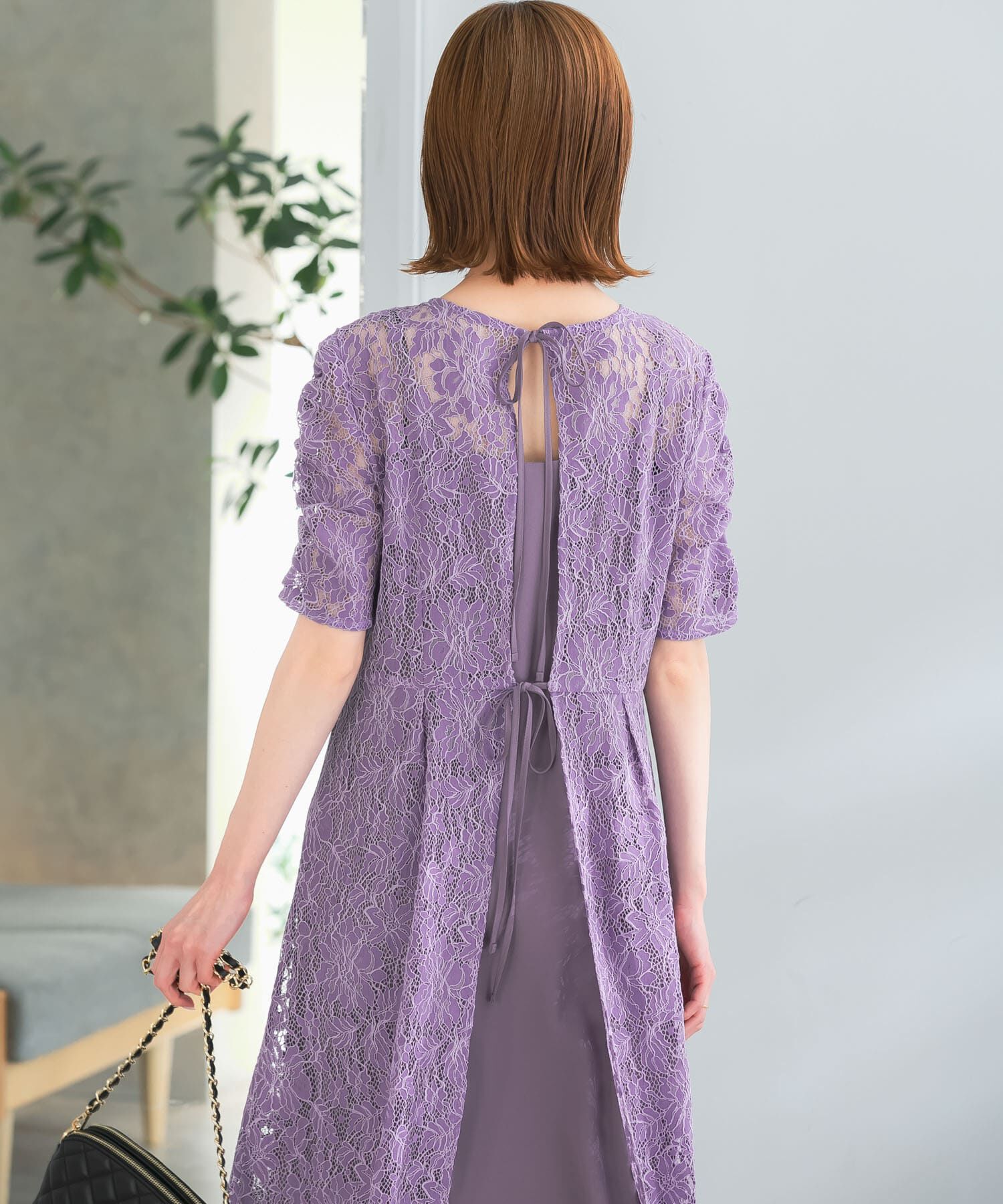 URBAN RESEARCH ROSSO「kaene　配色レースエプロンドレス」|ワンピース|