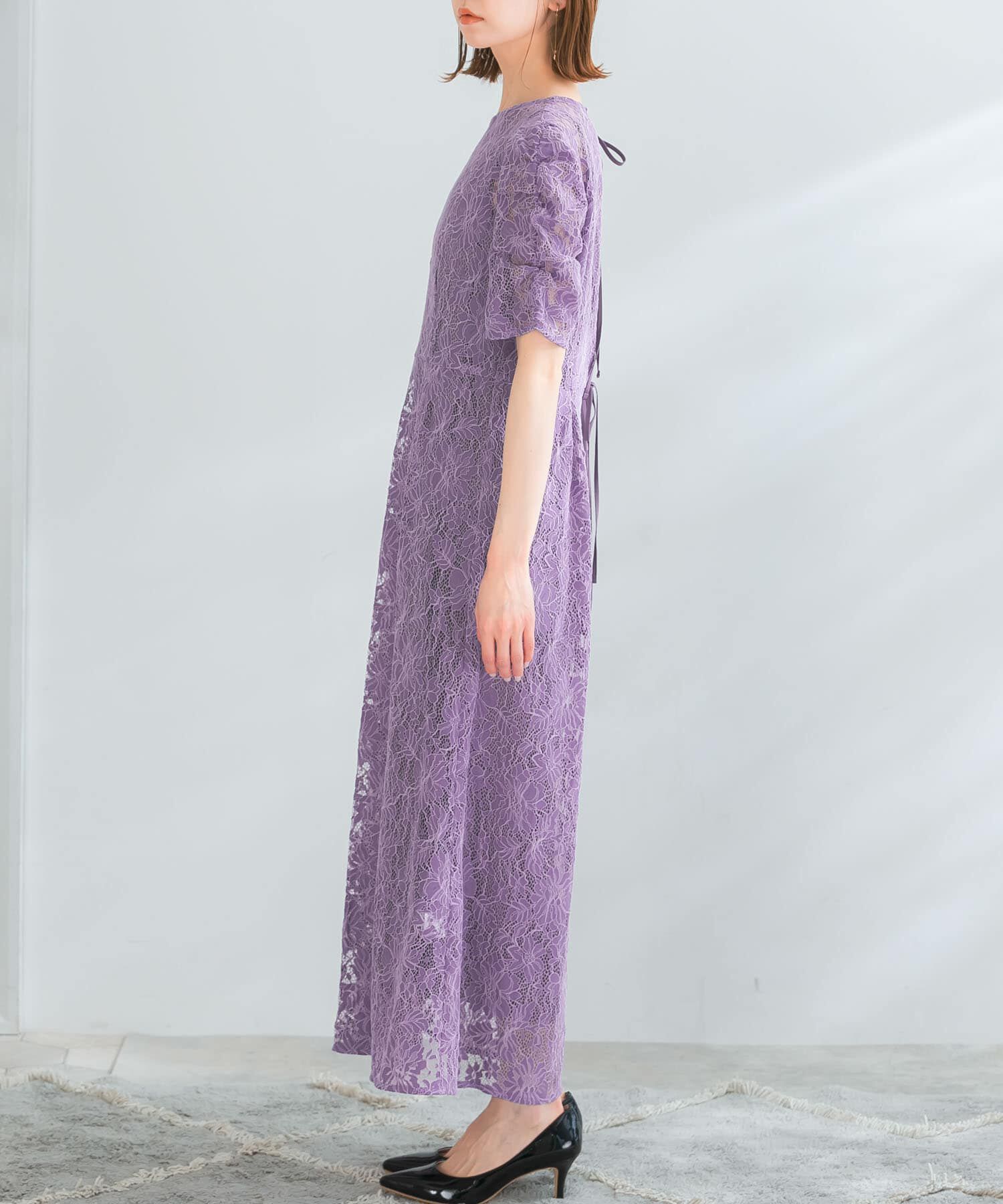 URBAN RESEARCH ROSSO「kaene　配色レースエプロンドレス」|ワンピース|