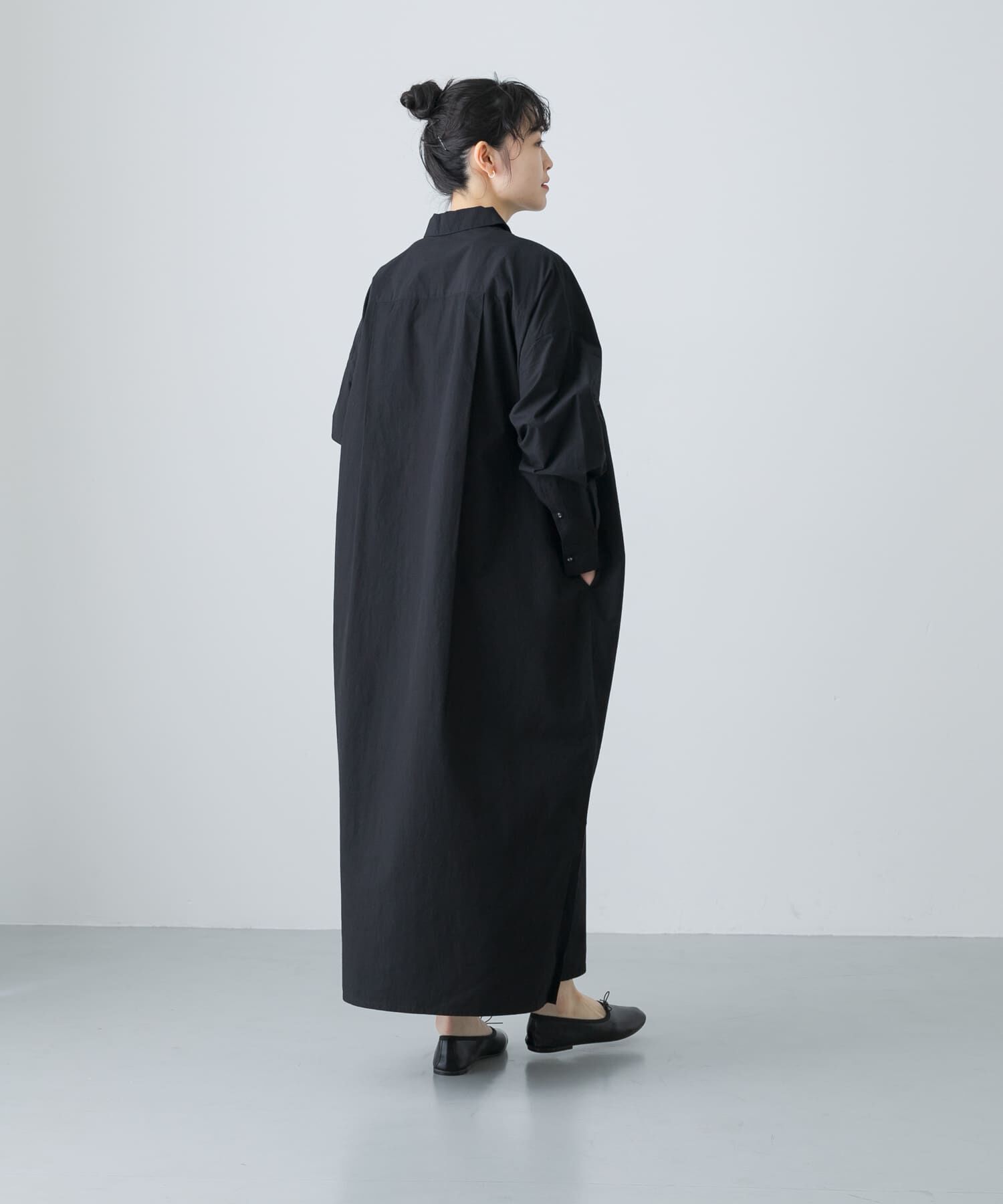 かぐれ「『2サイズ展開』コットンシルクシャツワンピース」|ワンピース|