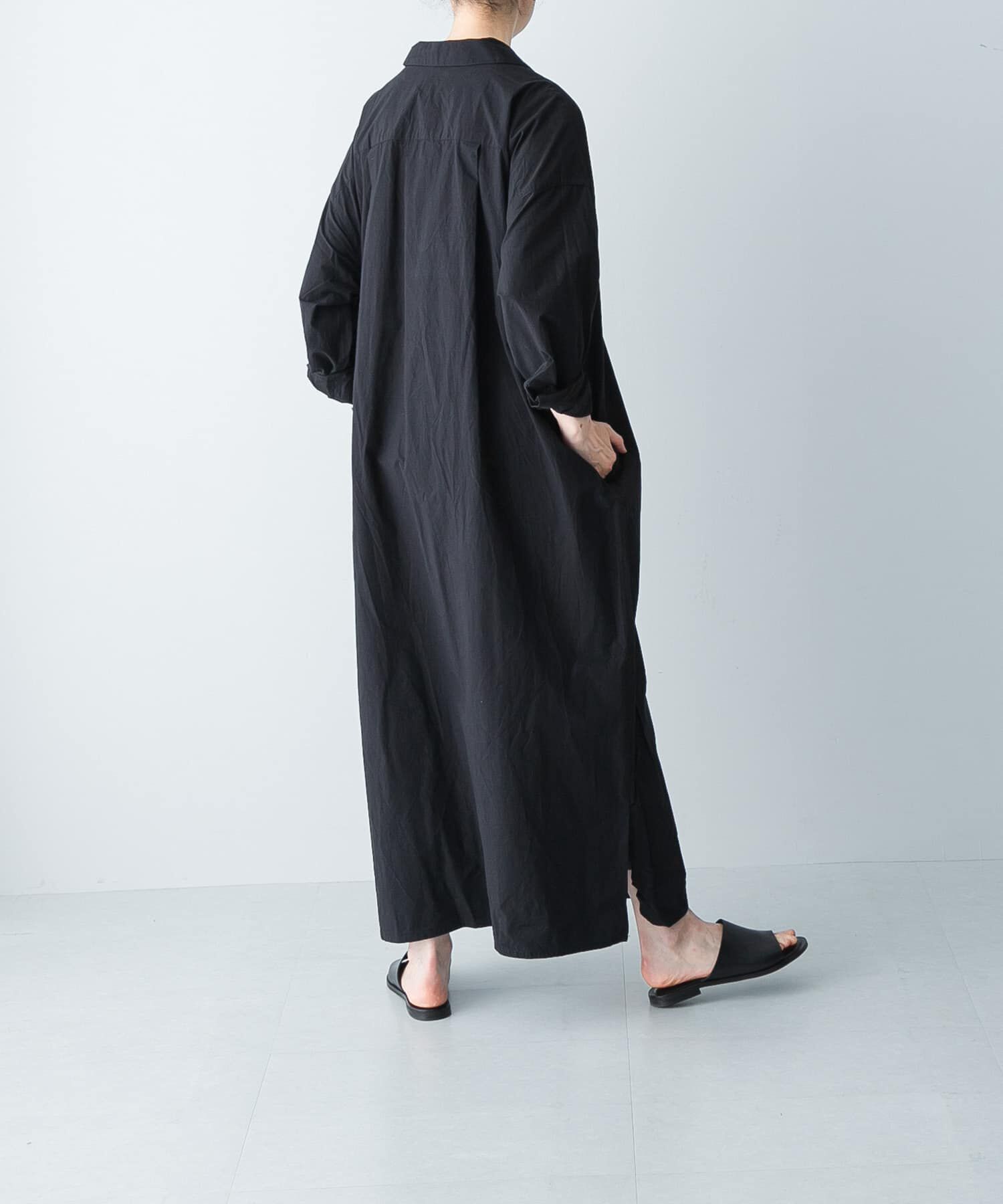 かぐれ「『2サイズ展開』コットンシルクシャツワンピース」|ワンピース|