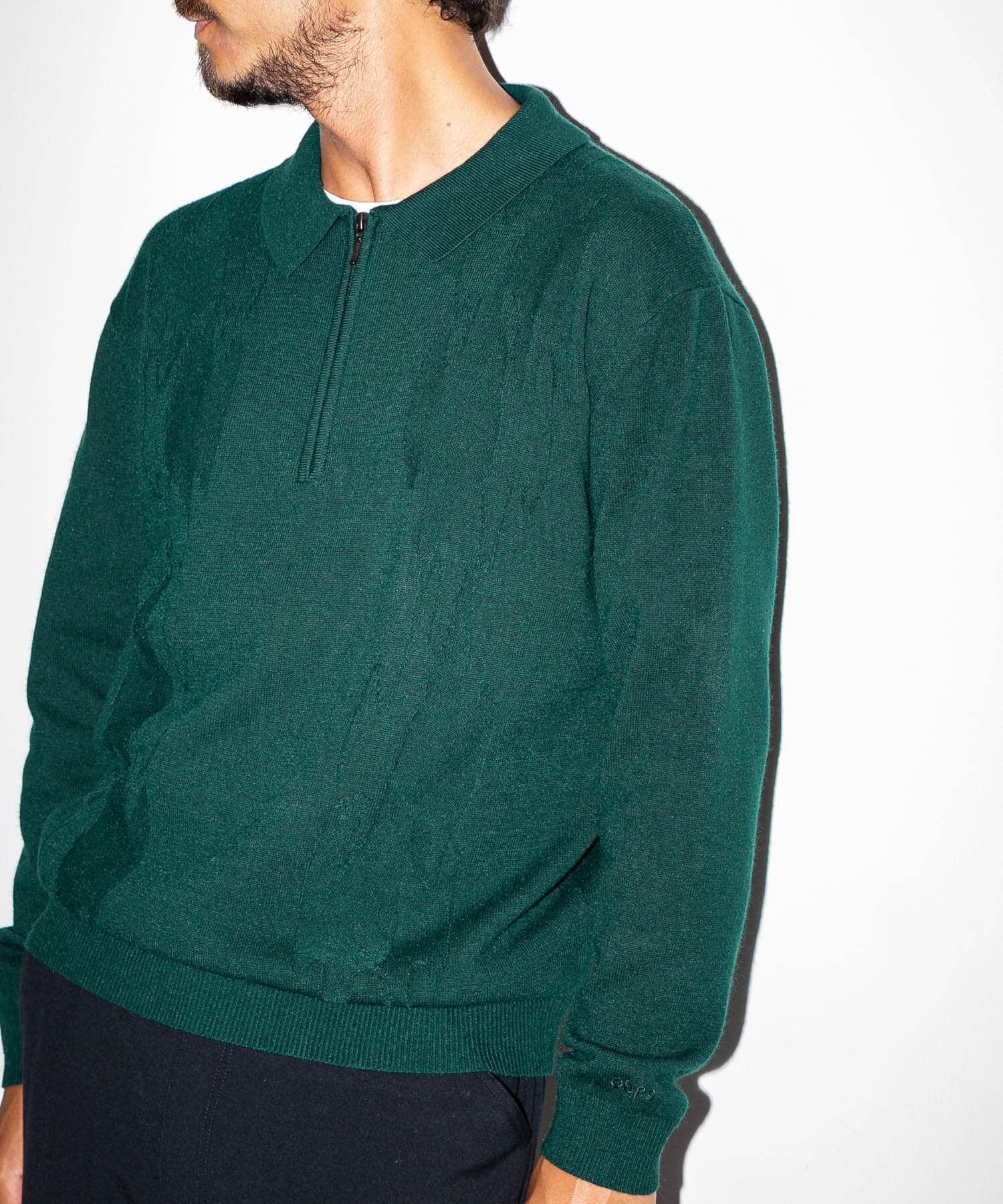 Sonny Label 「OOPS　ケーブル襟付きニットポロシャツ」|ニット・セーター|