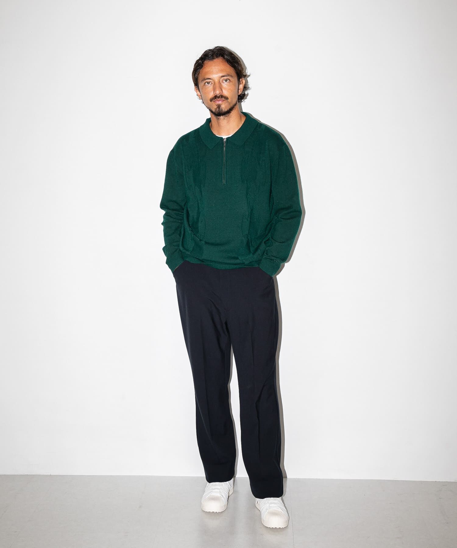 Sonny Label 「OOPS　ケーブル襟付きニットポロシャツ」|ニット・セーター|