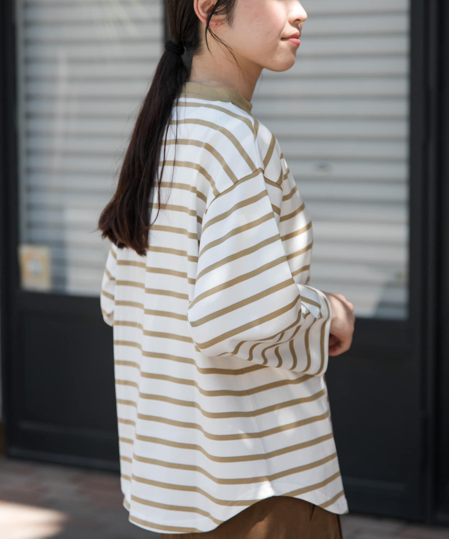 URBAN RESEARCH DOORS「FORK&SPOON　ボトルネック8分袖Tシャツ」|Tシャツ・カットソー|