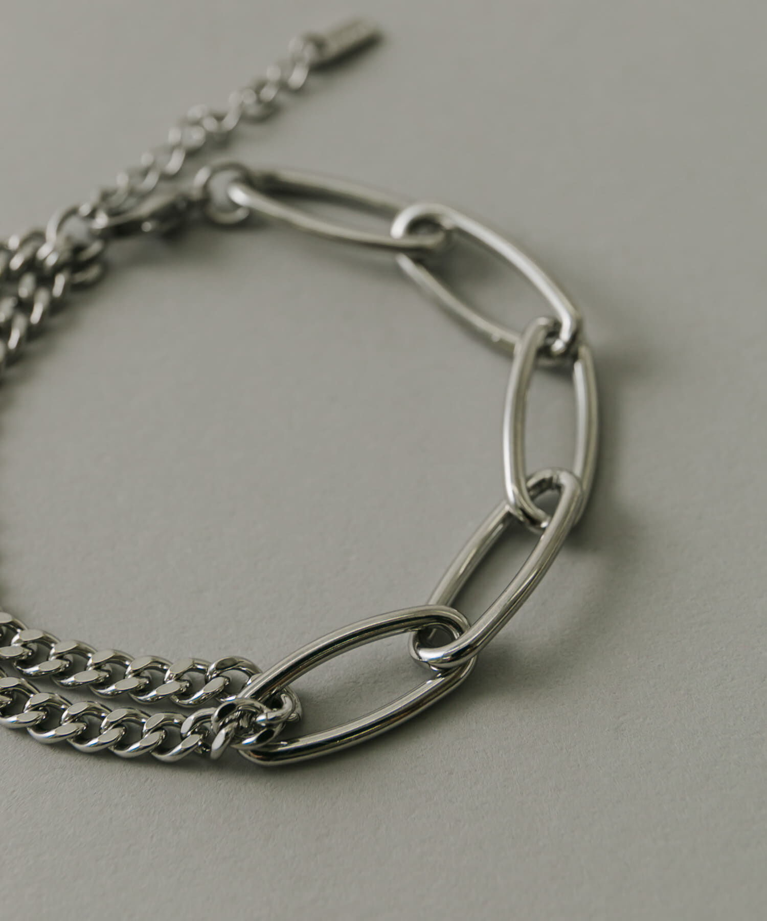 SMELLY「ステンレスオーバルチェーンコンビブレスレット」|ブレスレット・バングル|