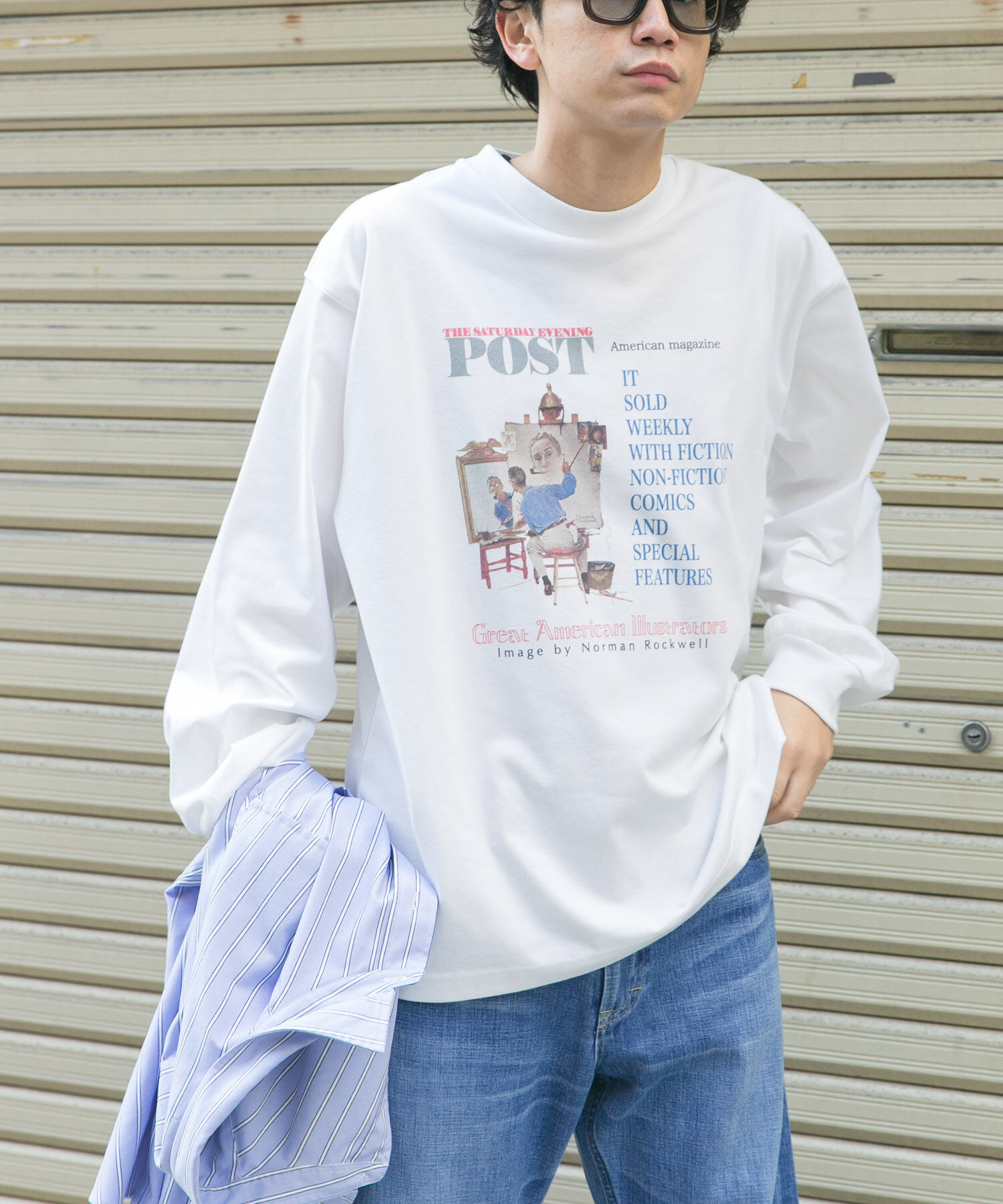 URBAN RESEARCH DOORS「FORK&SPOON　グラフィックプリントロングスリーブTシャツ」|Tシャツ・カットソー|オフホワイト