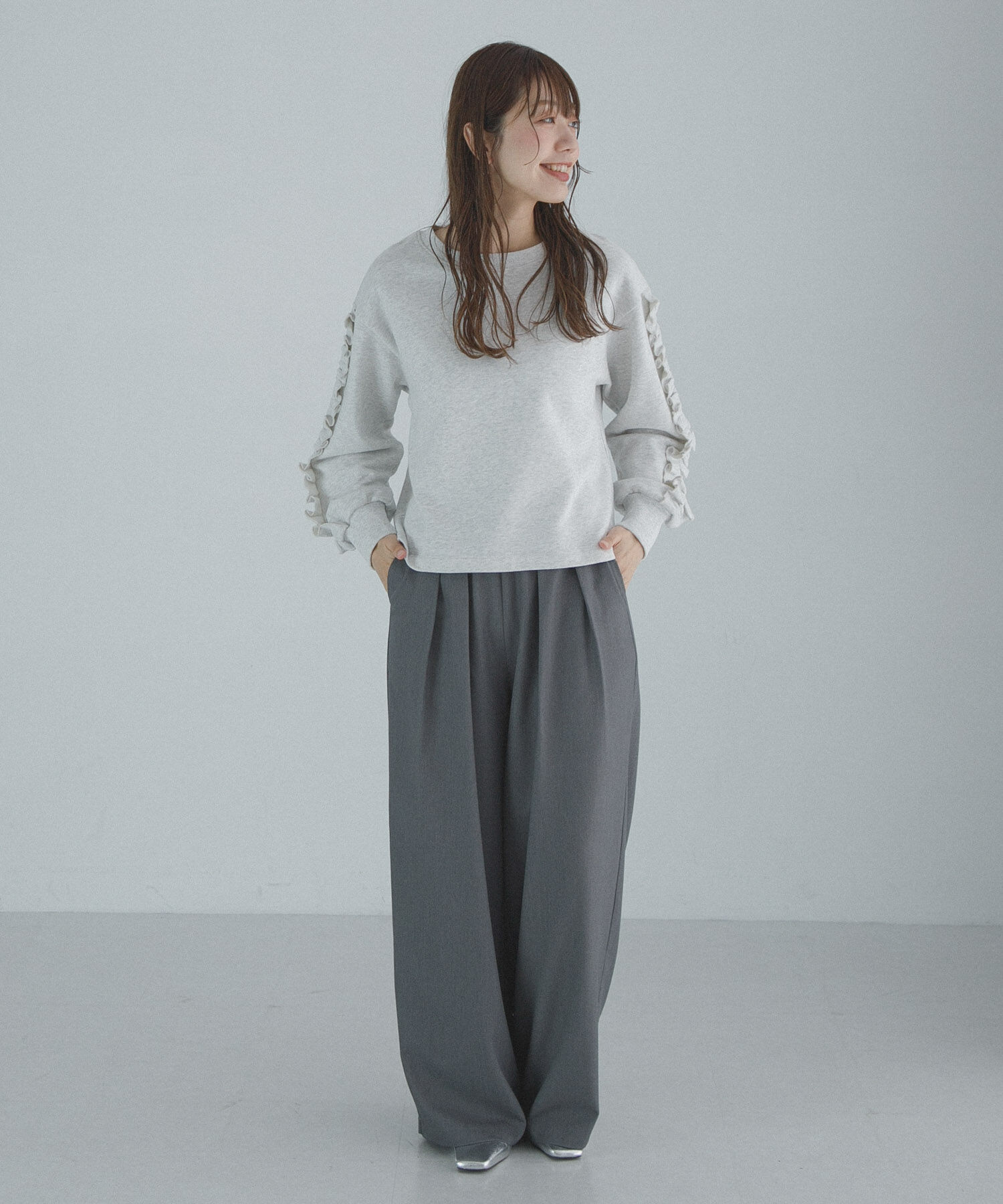 Sonny Label 「『WEB限定』フリルスリーブスウェットプルオーバー」|スウェット・ジャージ|