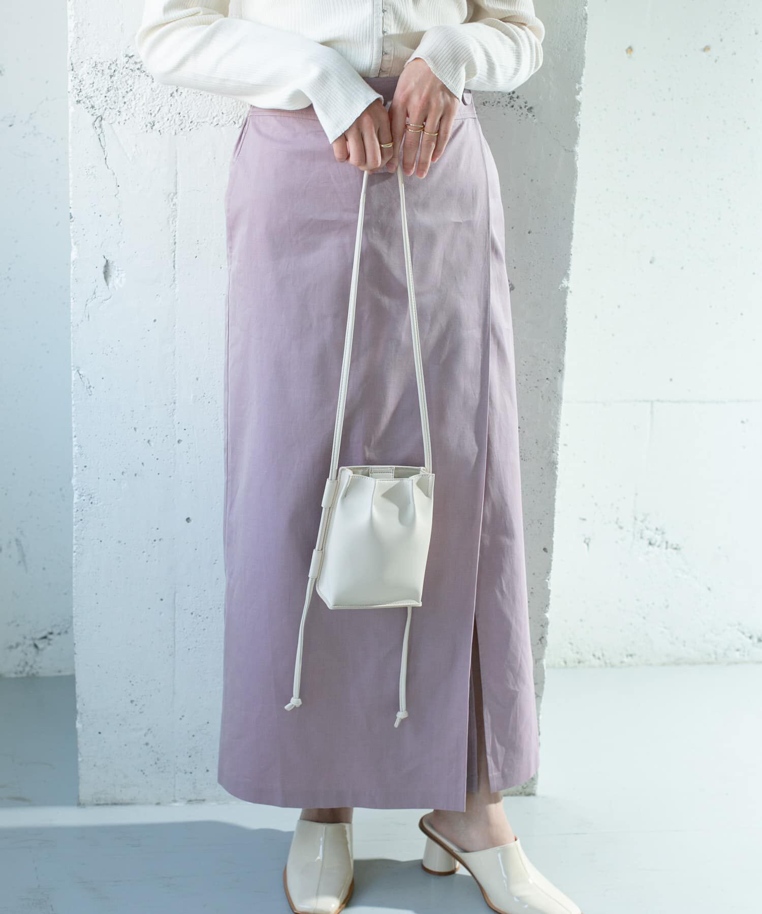  「シャンブレーラップスカート」|スカート|パープル