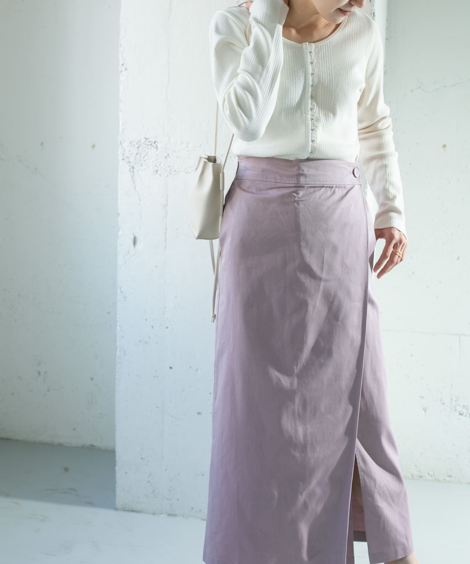  「シャンブレーラップスカート」|スカート|