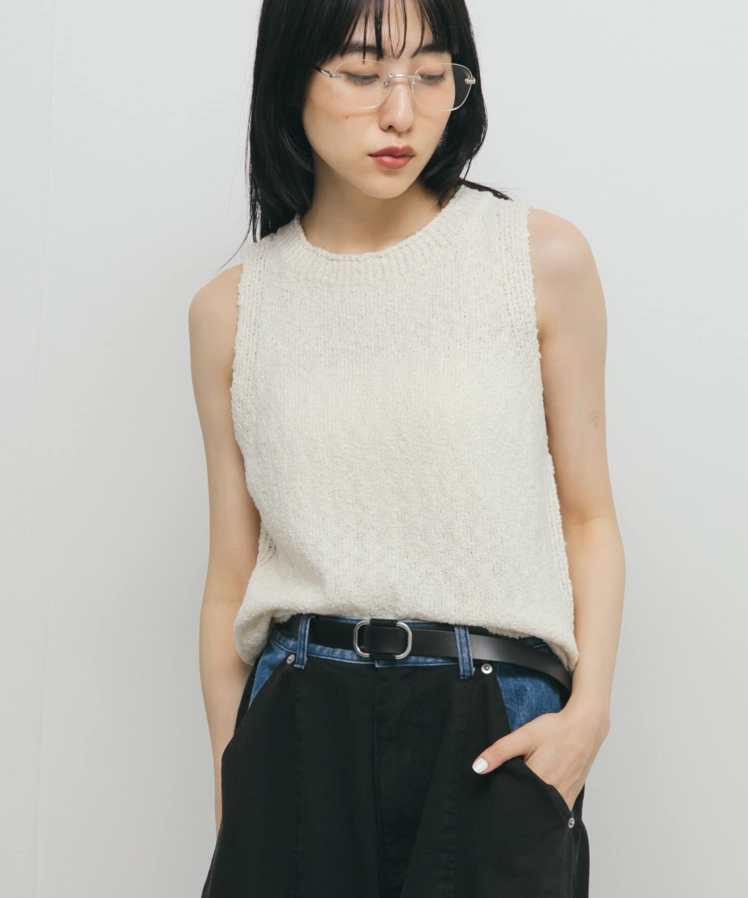  「ブークレニットタンクトップ」|ニット・セーター|