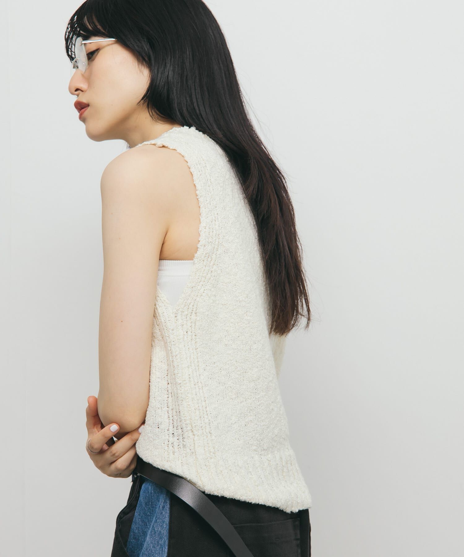  「ブークレニットタンクトップ」|ニット・セーター|