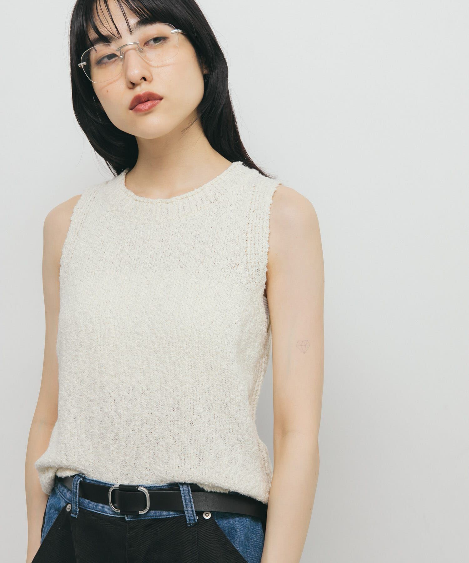  「ブークレニットタンクトップ」|ニット・セーター|