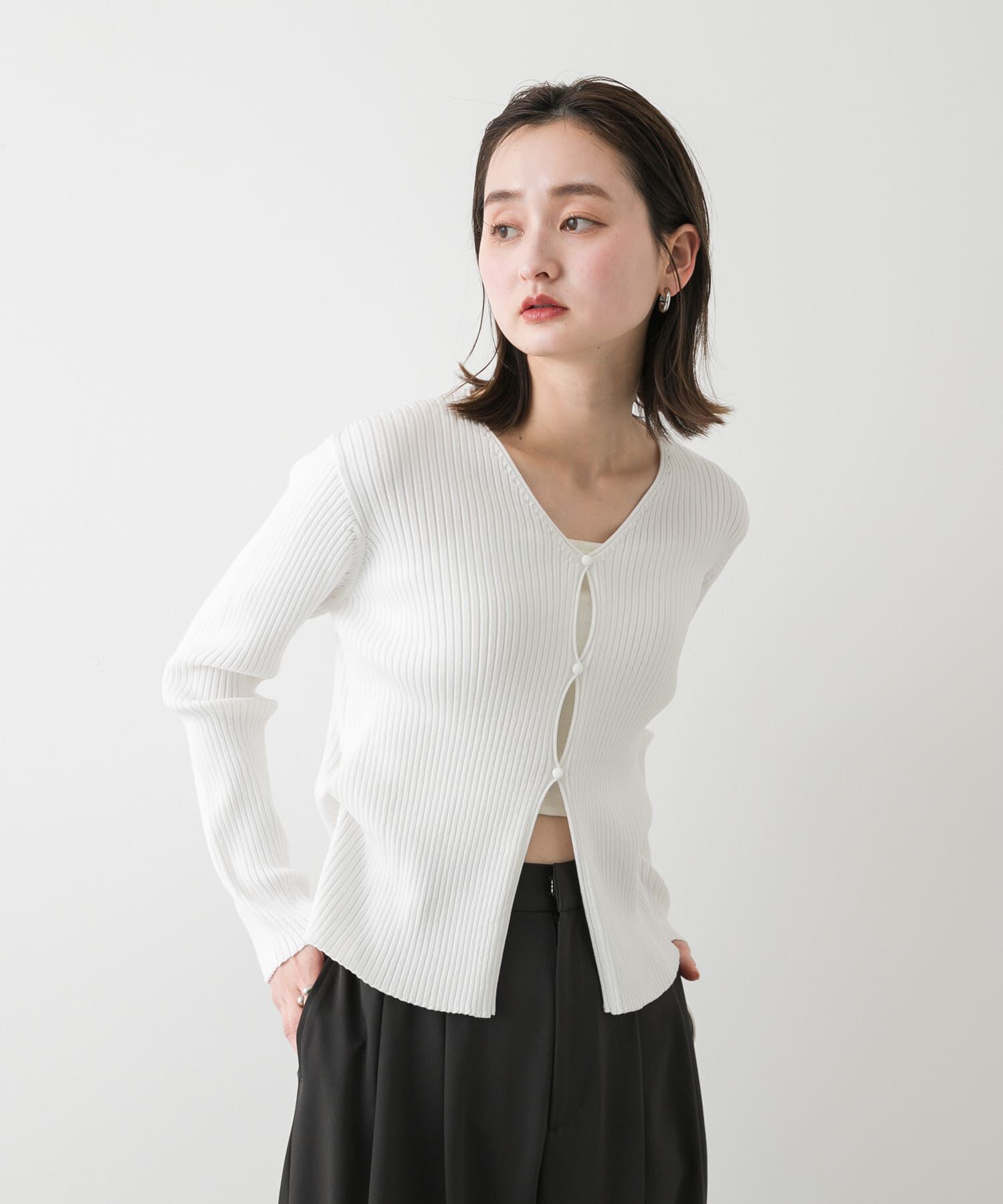 SENSE OF PLACE by URBAN RESEARCH「サイドタックコンパクトリブカーディガン」|カーディガン|