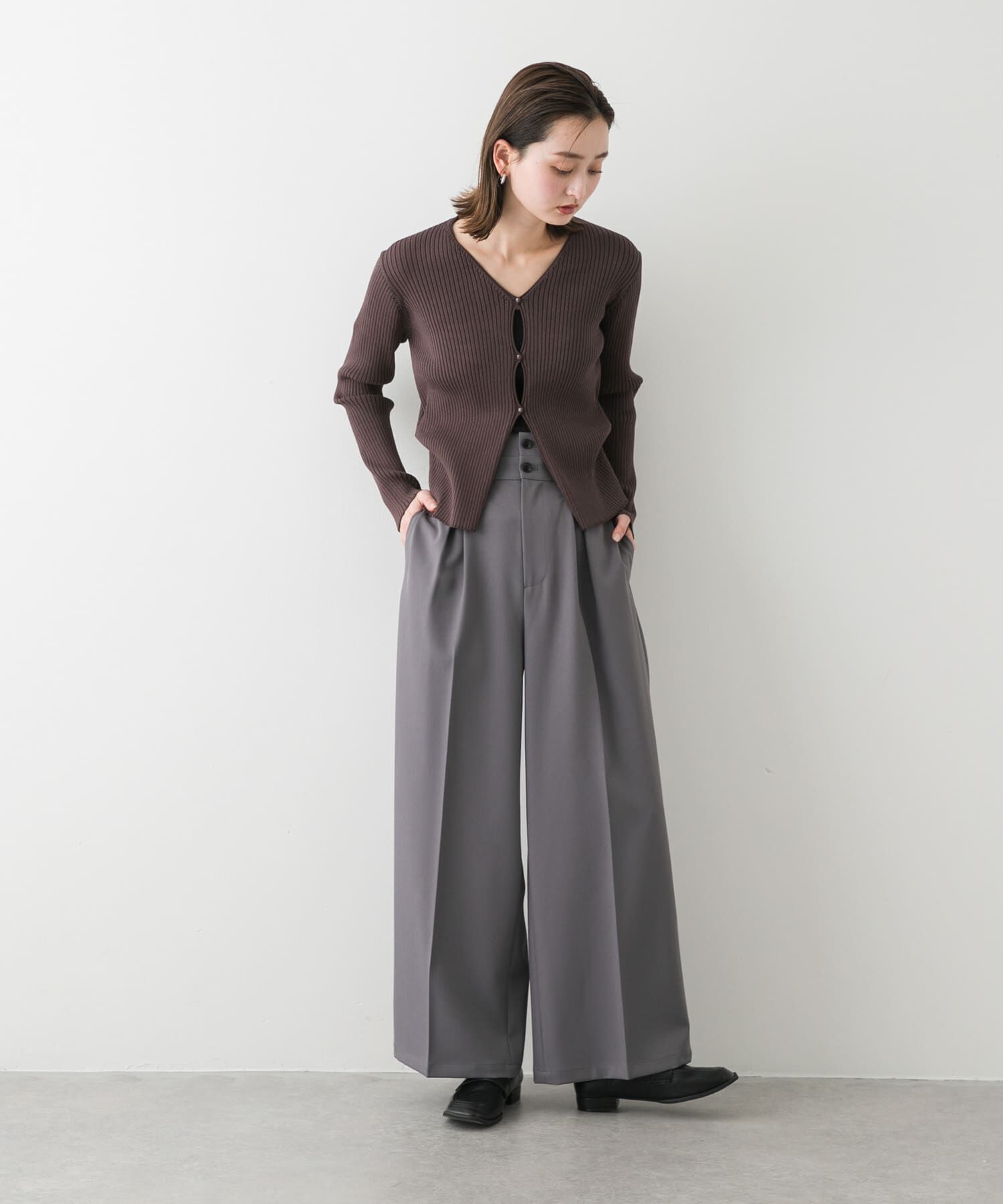 SENSE OF PLACE by URBAN RESEARCH「サイドタックコンパクトリブカーディガン」|カーディガン|