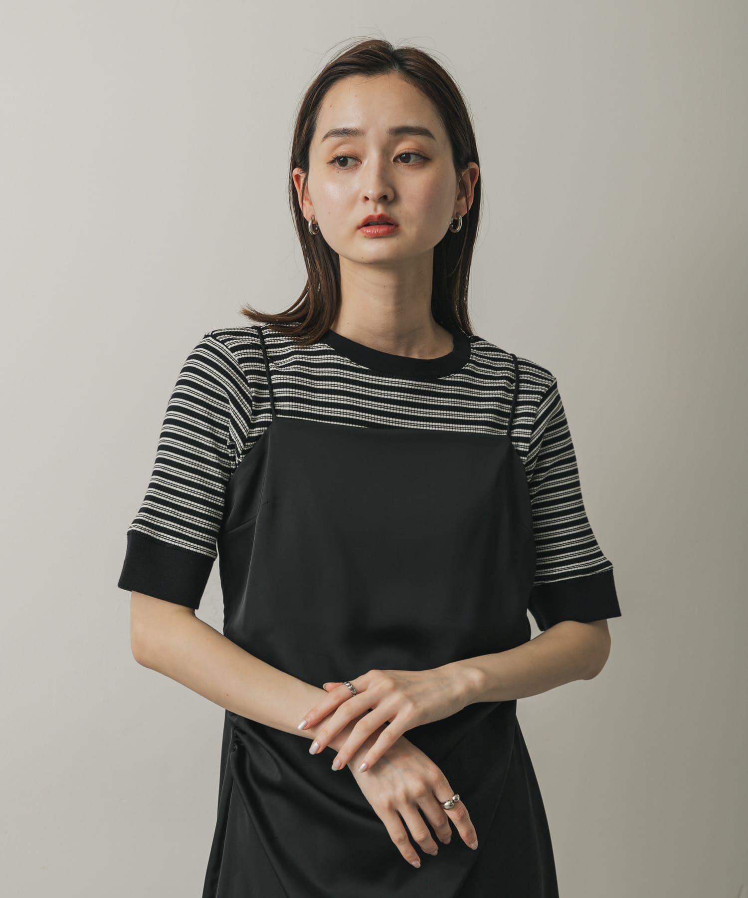 SENSE OF PLACE by URBAN RESEARCH「『一部WEB限定カラー』クルーネックリンガーボーダーTシャツ(5分袖)」|Tシャツ・カットソー|
