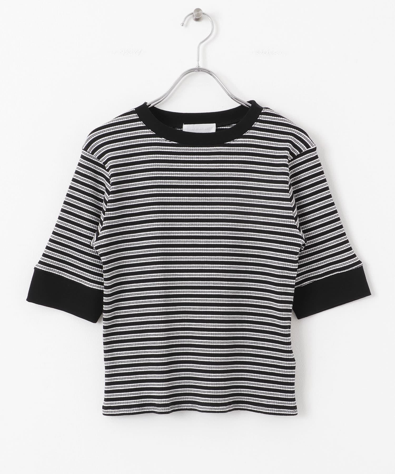 SENSE OF PLACE by URBAN RESEARCH「『一部WEB限定カラー』クルーネックリンガーボーダーTシャツ(5分袖)」|Tシャツ・カットソー|