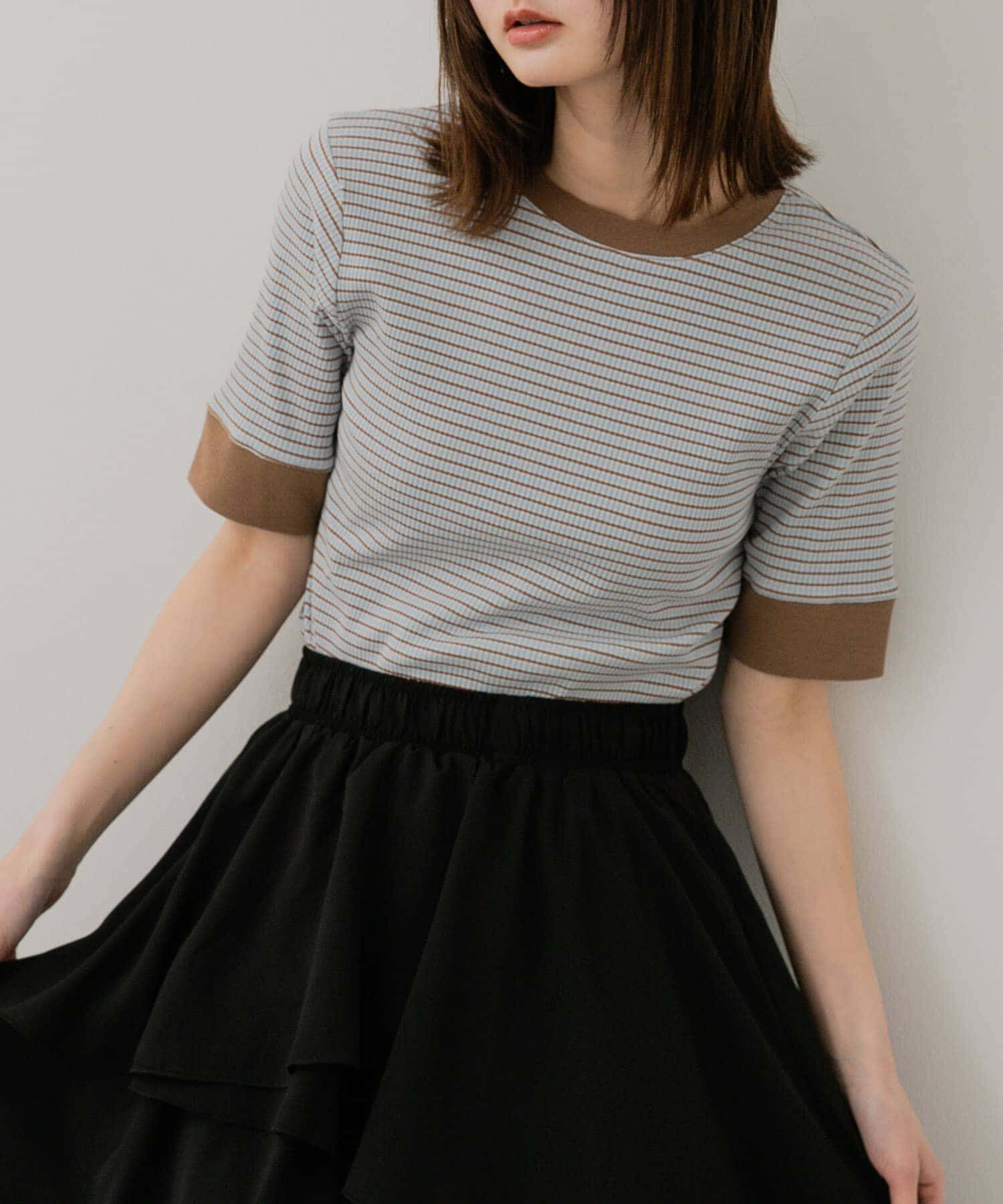 SENSE OF PLACE by URBAN RESEARCH「『一部WEB限定カラー』クルーネックリンガーボーダーTシャツ(5分袖)」|Tシャツ・カットソー|