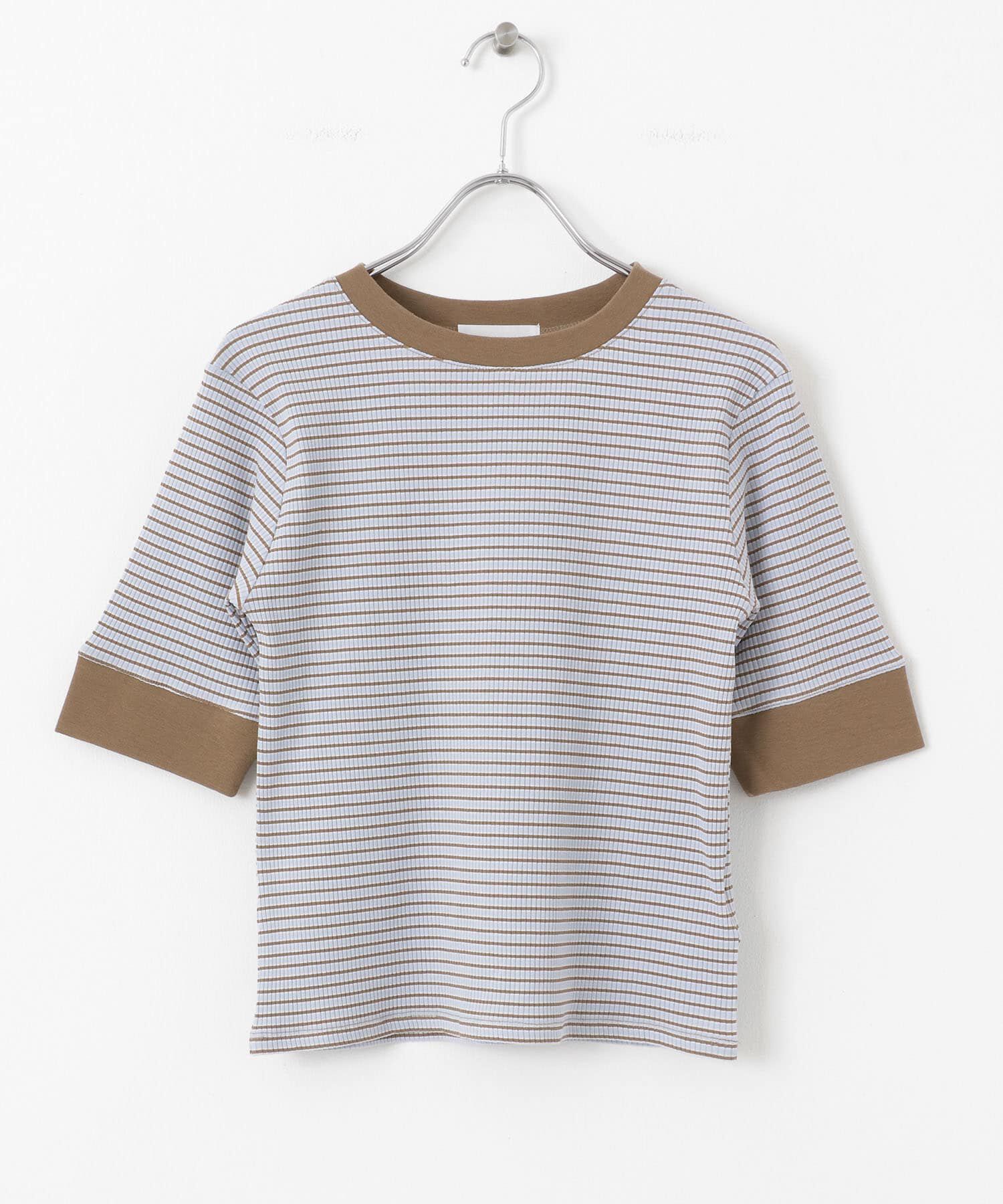 SENSE OF PLACE by URBAN RESEARCH「『一部WEB限定カラー』クルーネックリンガーボーダーTシャツ(5分袖)」|Tシャツ・カットソー|