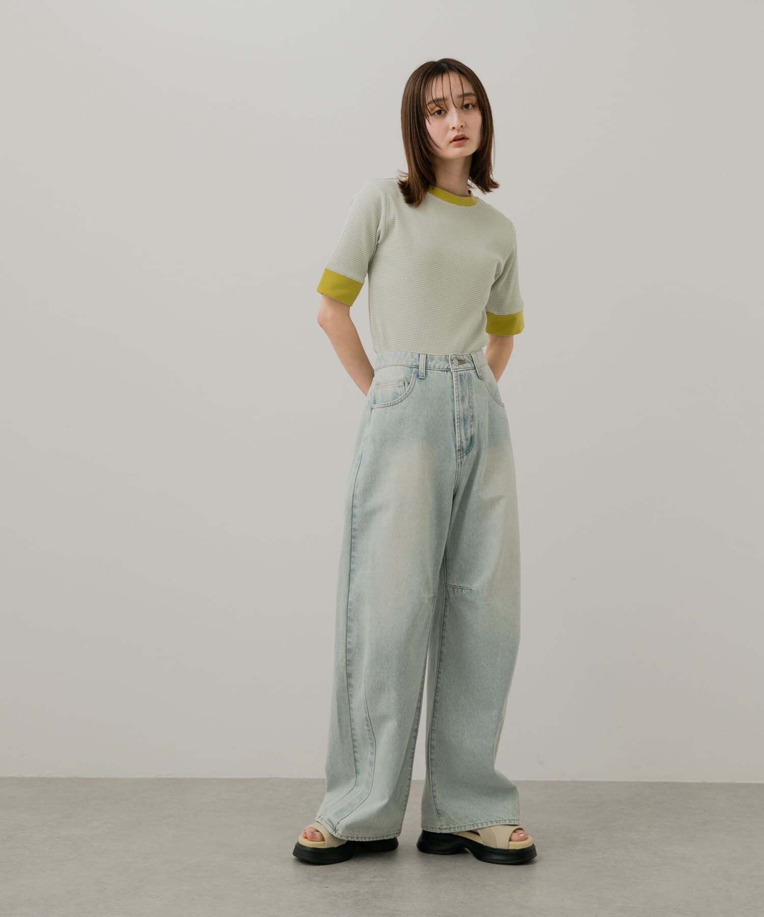 SENSE OF PLACE by URBAN RESEARCH「『一部WEB限定カラー』クルーネックリンガーボーダーTシャツ(5分袖)」|Tシャツ・カットソー|