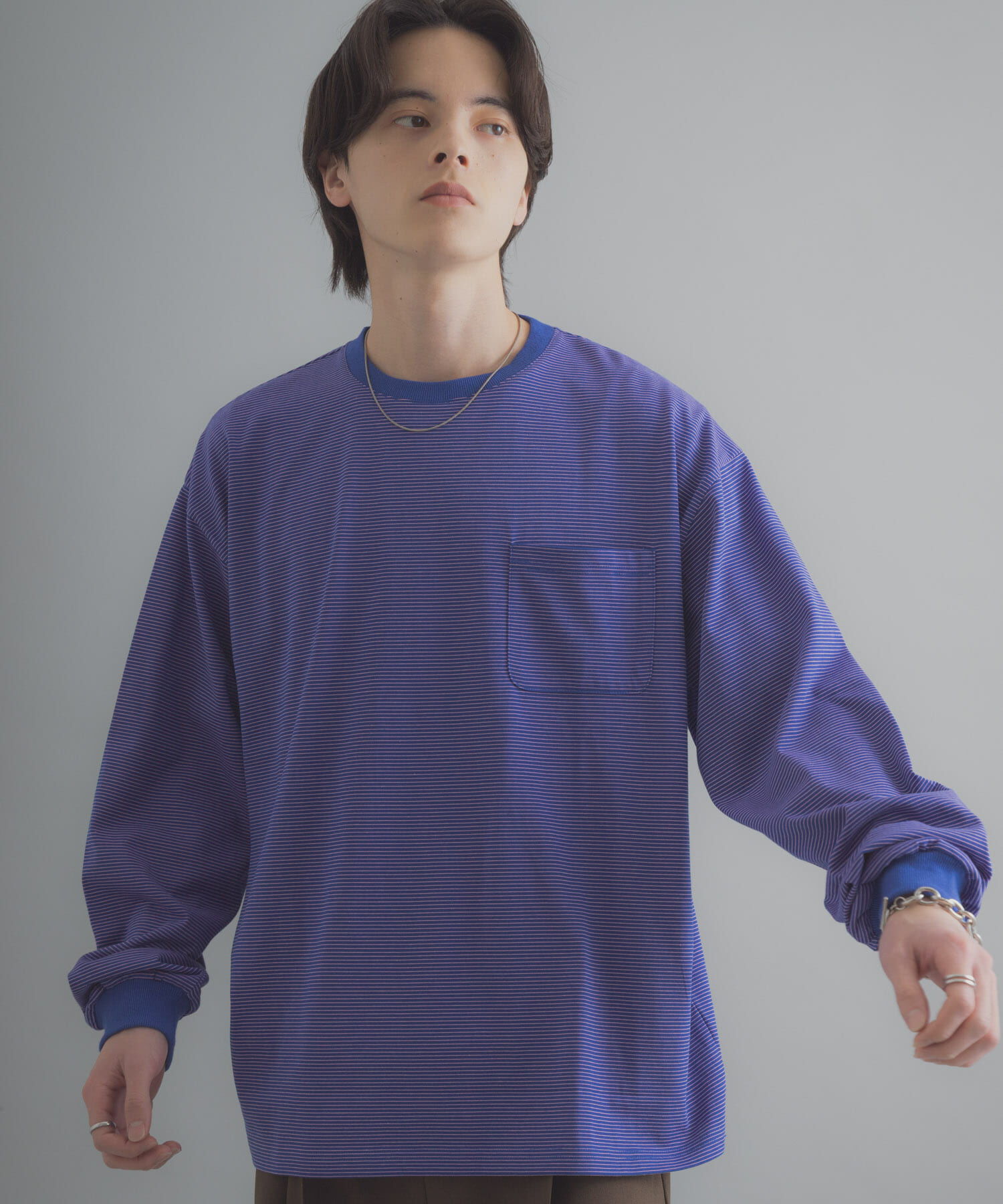 SENSE OF PLACE by URBAN RESEARCH「ピンボーダーロングスリーブTシャツ」|Tシャツ・カットソー|