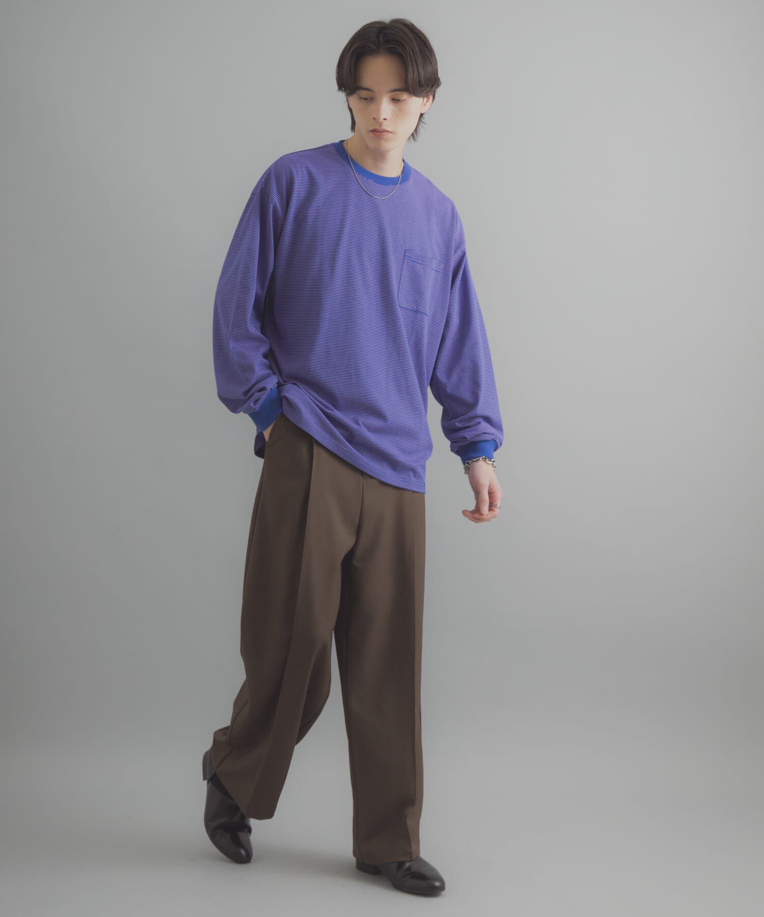 SENSE OF PLACE by URBAN RESEARCH「ピンボーダーロングスリーブTシャツ」|Tシャツ・カットソー|