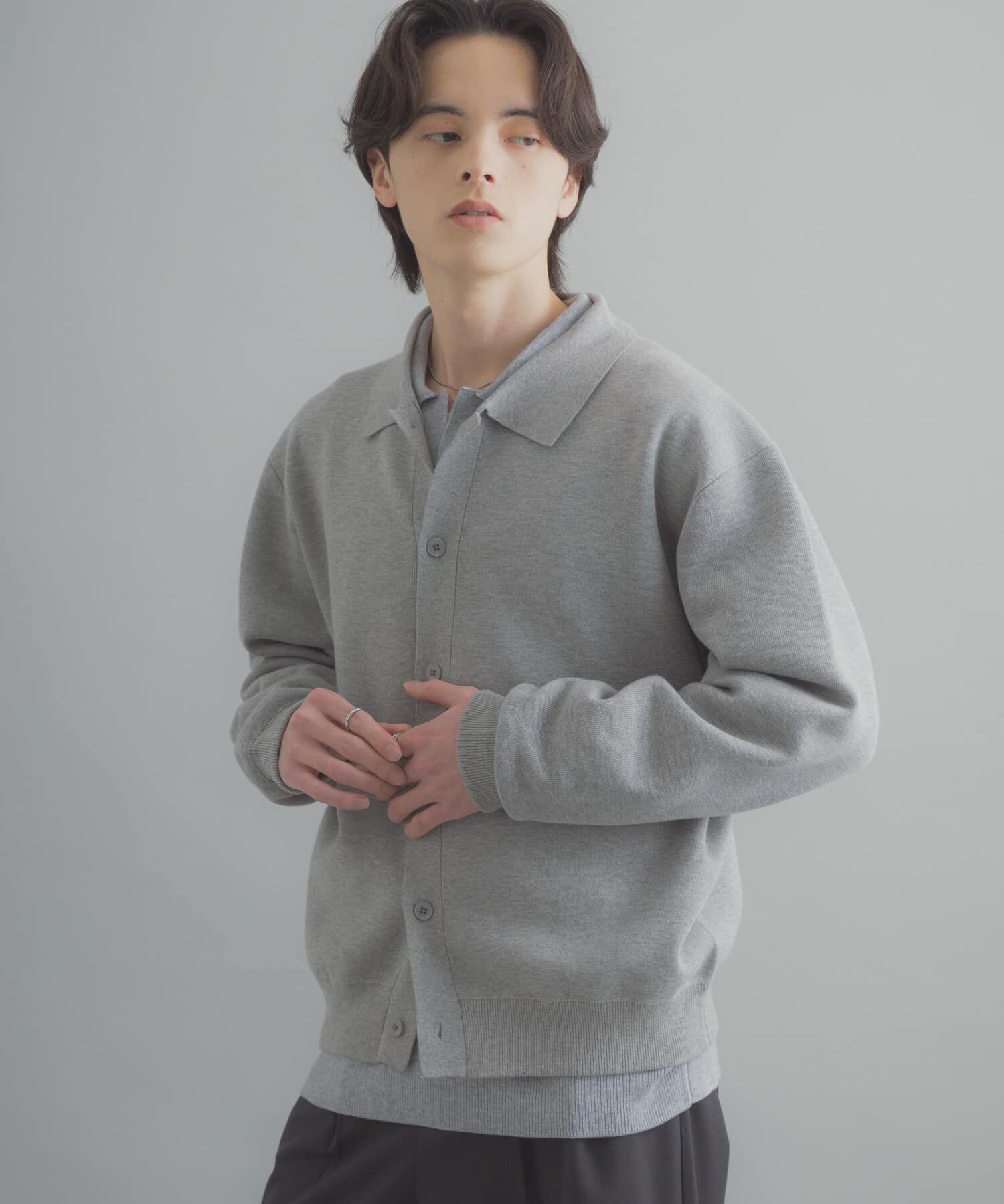 SENSE OF PLACE by URBAN RESEARCH「『洗濯可』スウェットライクポロカーディガン」|カーディガン|