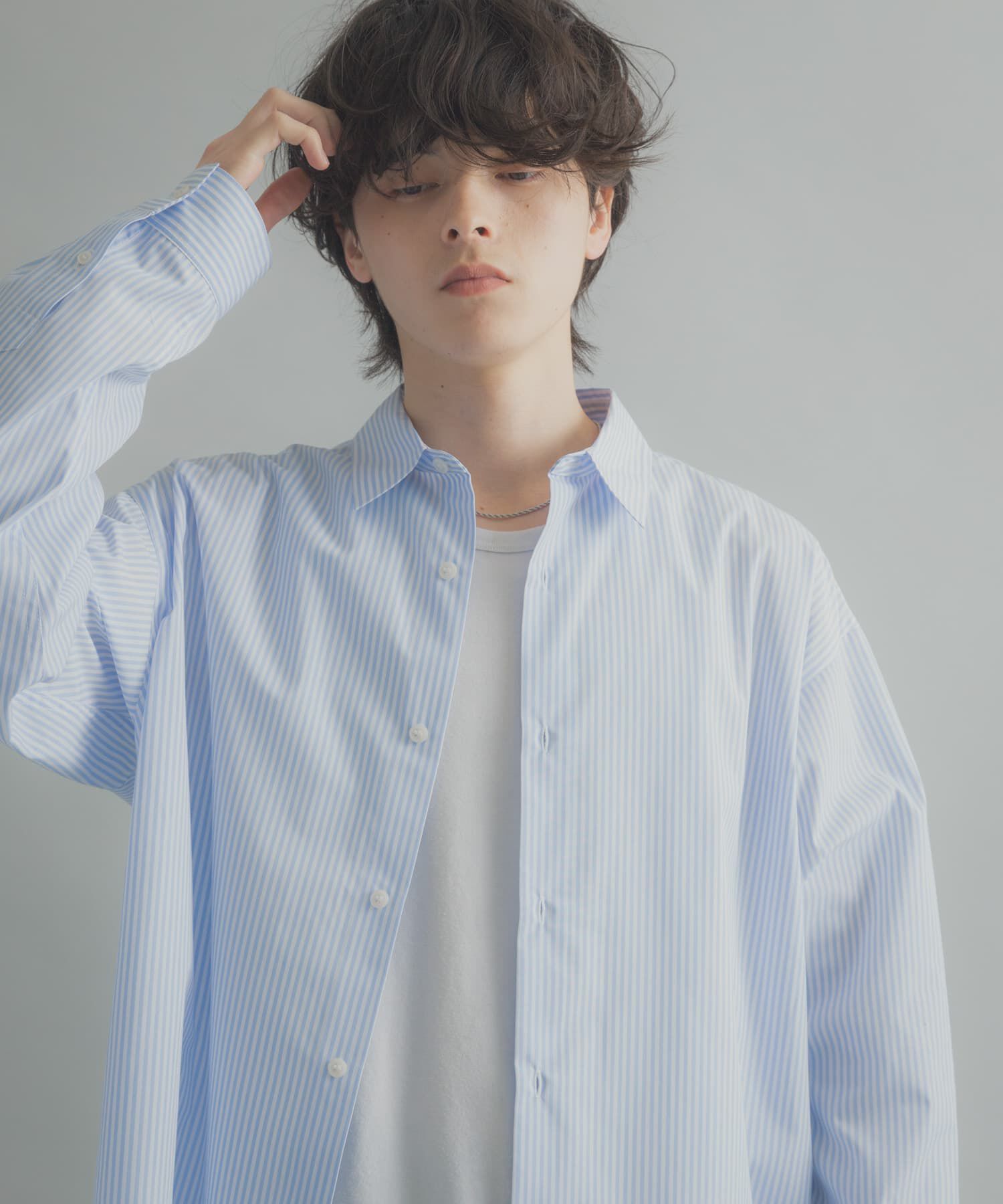 SENSE OF PLACE by URBAN RESEARCH「『イージーケア/速乾/接触冷感』コンフォートレギュラーカラーシャツ」|シャツ・ブラウス|ブルー系その他