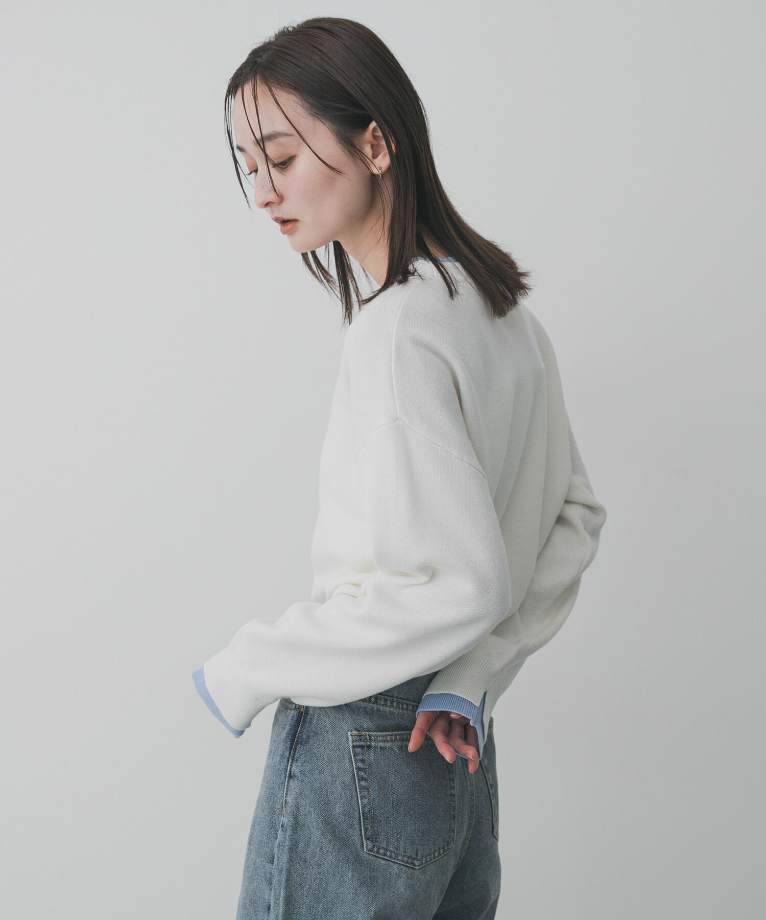 SENSE OF PLACE by URBAN RESEARCH「『洗濯可』バイカラーレイヤードセーター」|ニット・セーター|