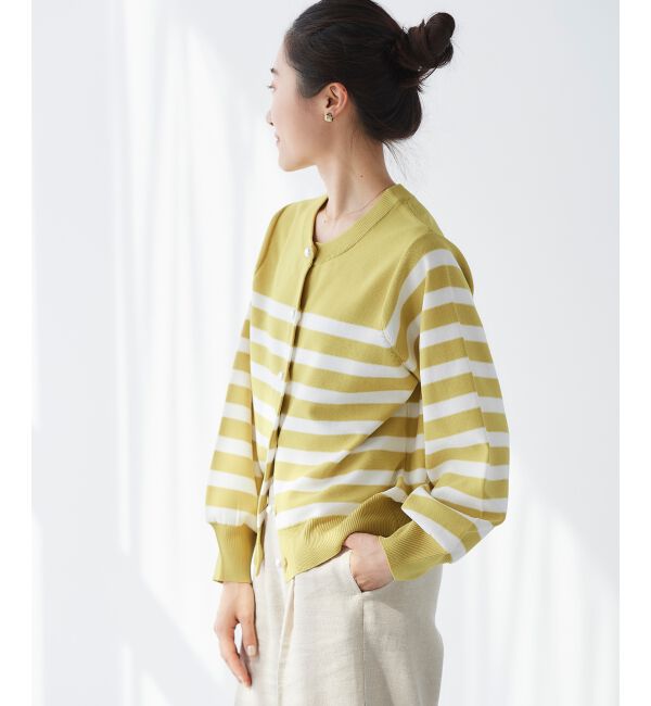 le.coeur blanc「《手洗い可能》パールボタンボリュームスリーブカーディガン」|カーディガン|