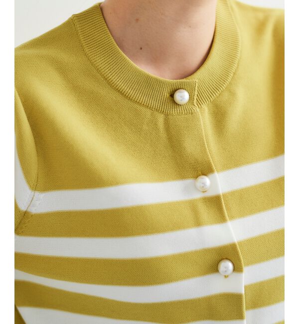 le.coeur blanc「《手洗い可能》パールボタンボリュームスリーブカーディガン」|カーディガン|