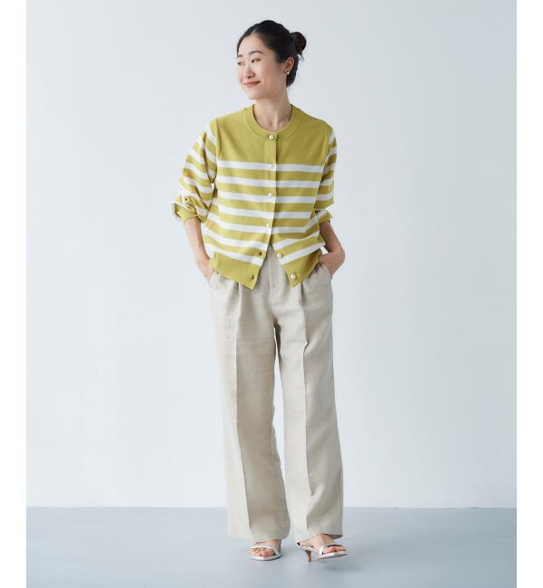 le.coeur blanc「《手洗い可能》パールボタンボリュームスリーブカーディガン」|カーディガン|