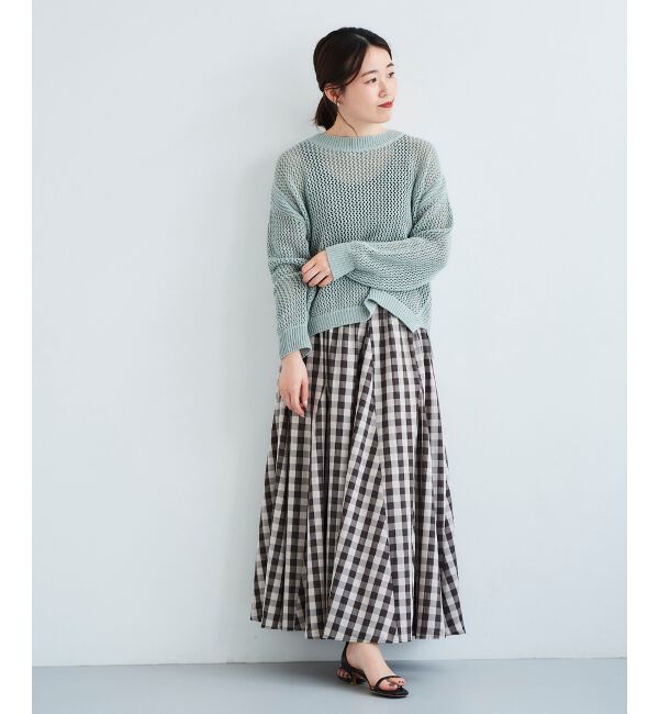 le.coeur blanc「《手洗い可能》テープヤーンメッシュプルオーバー」|ニット・セーター|