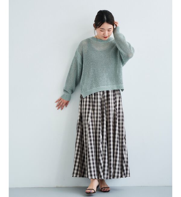 le.coeur blanc「《手洗い可能》テープヤーンメッシュプルオーバー」|ニット・セーター|