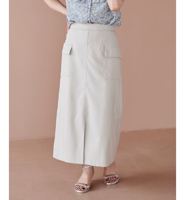 le.coeur blanc「《手洗い可能》ドライタッチカーゴポケットトラペーズスカート」|スカート|ｴｸﾘｭ