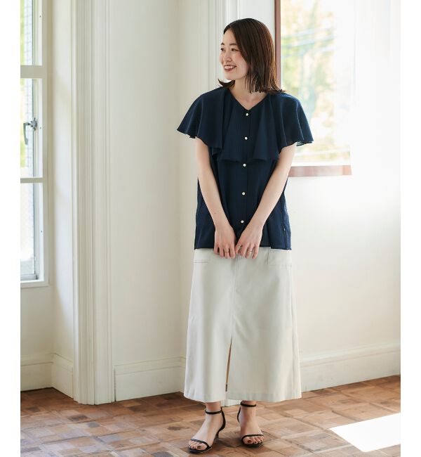 le.coeur blanc「《手洗い可能》ドライタッチカーゴポケットトラペーズスカート」|スカート|