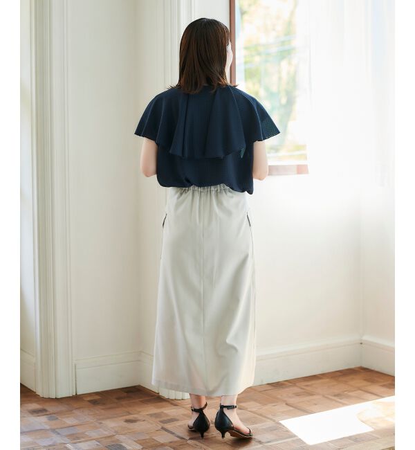 le.coeur blanc「《手洗い可能》ドライタッチカーゴポケットトラペーズスカート」|スカート|