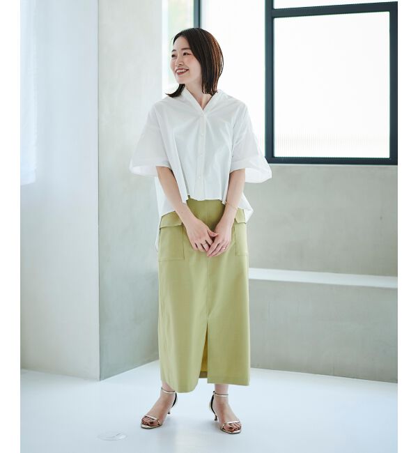 le.coeur blanc「《手洗い可能》ドライタッチカーゴポケットトラペーズスカート」|スカート|