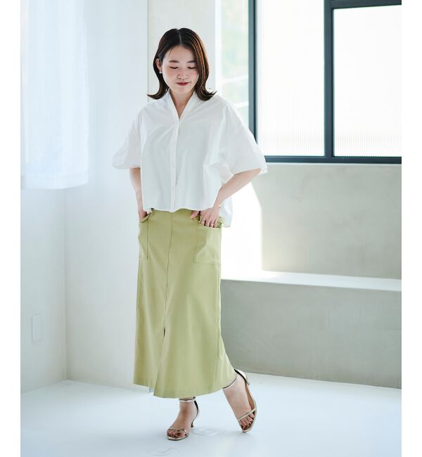 le.coeur blanc「《手洗い可能》ドライタッチカーゴポケットトラペーズスカート」|スカート|