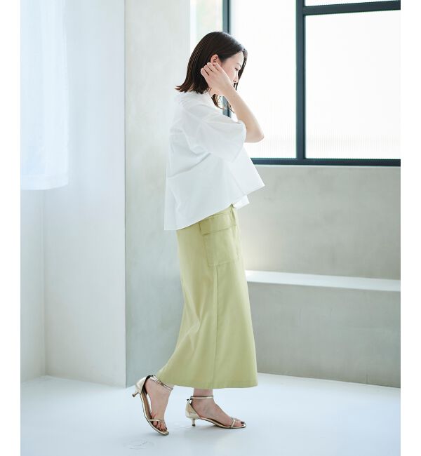 le.coeur blanc「《手洗い可能》ドライタッチカーゴポケットトラペーズスカート」|スカート|