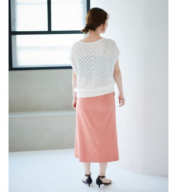 le.coeur blanc「《手洗い可能》ドライタッチカーゴポケットトラペーズスカート」|スカート|
