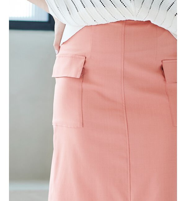 le.coeur blanc「《手洗い可能》ドライタッチカーゴポケットトラペーズスカート」|スカート|