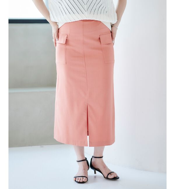 le.coeur blanc「《手洗い可能》ドライタッチカーゴポケットトラペーズスカート」|スカート|